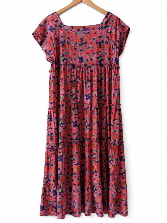 NATURAL LIFE Dresses & Skirts - Natural Life Berkley Floral Tiered Boho Maxi Dress Pink Size L